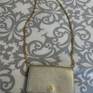 Tory Burch Gold Crossbody Bag with Chain Strap